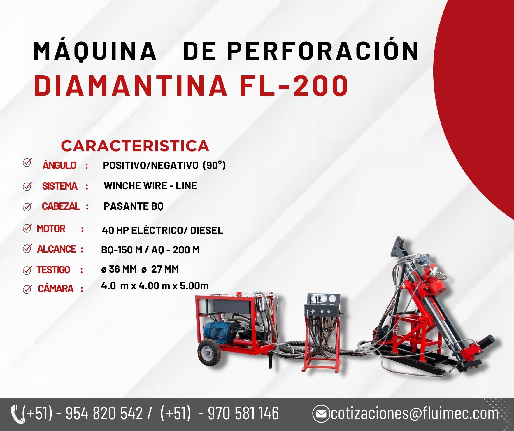 MAQUINA DIAMANTINA FL - 200 RAPIDA RECUPERACION DE NUCLEOS 